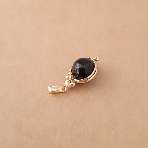 再販】モリオン(黒水晶)の14kgf製ペンダントトップ ring ペンダント