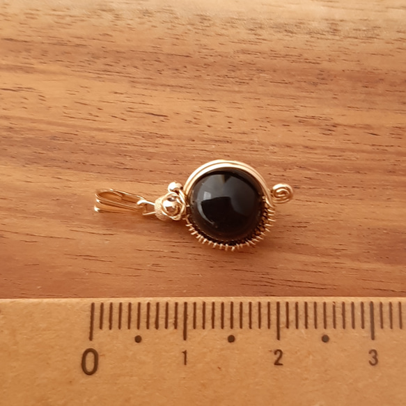 【再販】モリオン(黒水晶)の14kgf製ペンダントトップ ring　 9枚目の画像