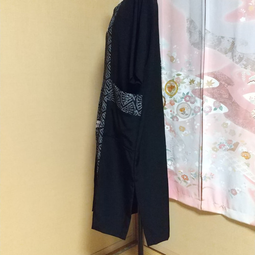 着物リメイク 五分袖ワンピース ワンピース 着物リメイク シルキ
