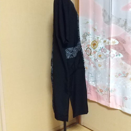 着物リメイク 五分袖ワンピース ワンピース 着物リメイク シルキ