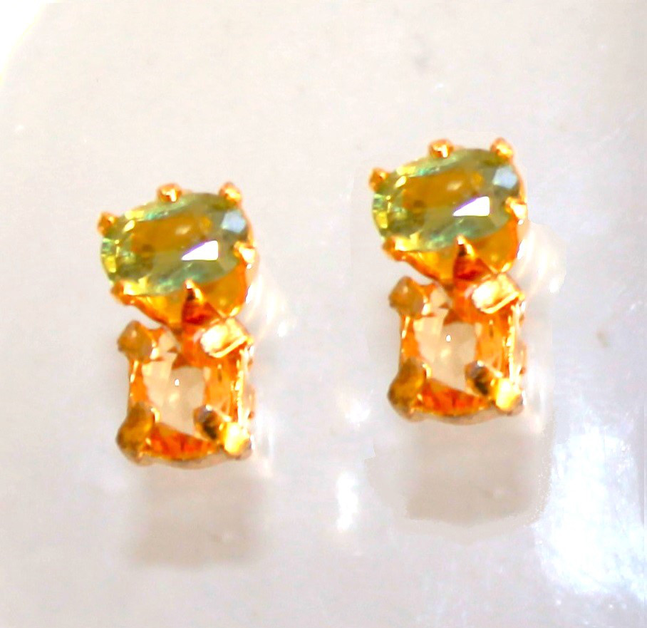 - Autumn - Green Sapphire & Citrine Earrings/Pierce