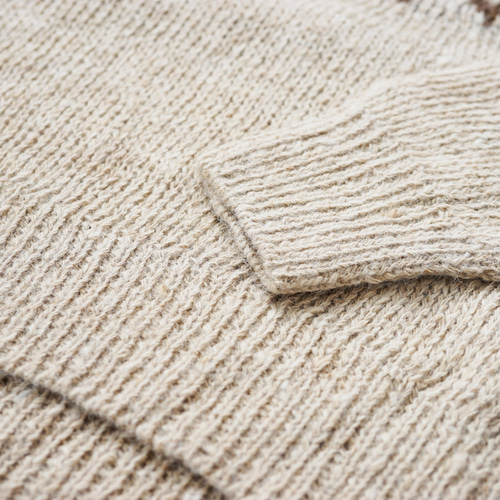 完売】手紡ぎアルパカ・求心柄ニット（N-390005-ベージュ