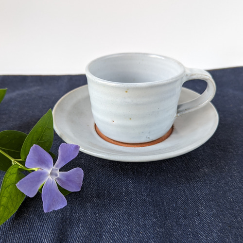 白いコーヒーカップ＆ソーサー 【手仕事 和 陶器 民藝】 ティーカップ