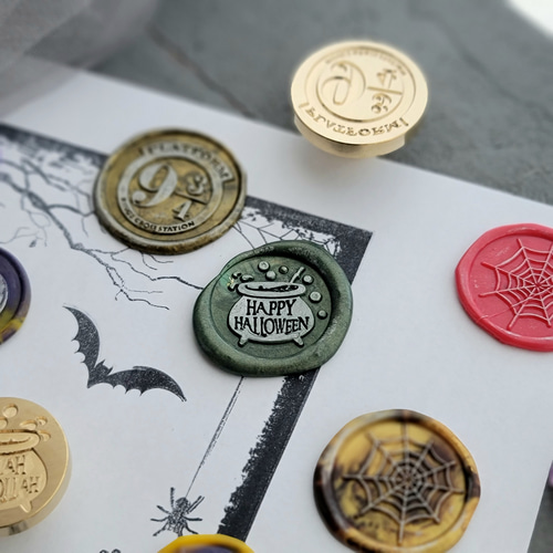 シーリングスタンプ「Happy Halloween」ハロウィン 2.5㌢ シーリング
