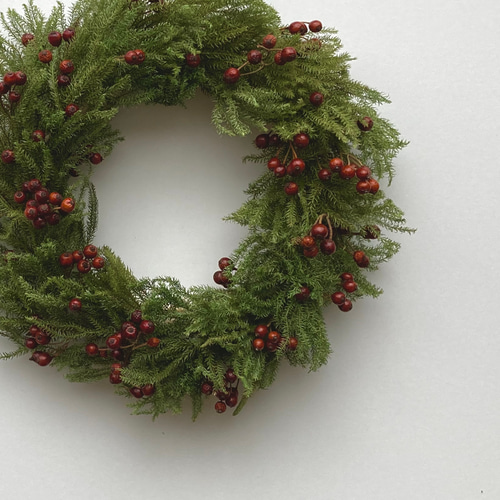 再販＊たちかずらと野ばらの実のリース＊受注制作 ドライフラワー