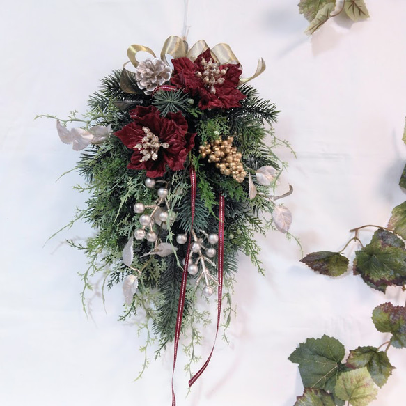☆【数量限定販売】クリスマス スワッグ ベルベット