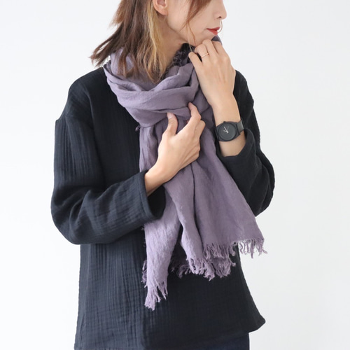 オフィリア★おまとめベルギーリネン　フリンジストール　グレージュ　ブラック オフィリア☆おまとめベルギーリネン フリンジストール グレージュ