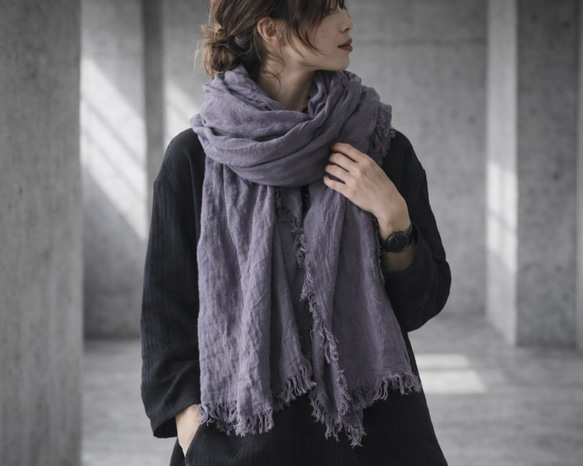 リネンの経年変化を楽しもう／ベルギーリネンストール／切りっぱなし