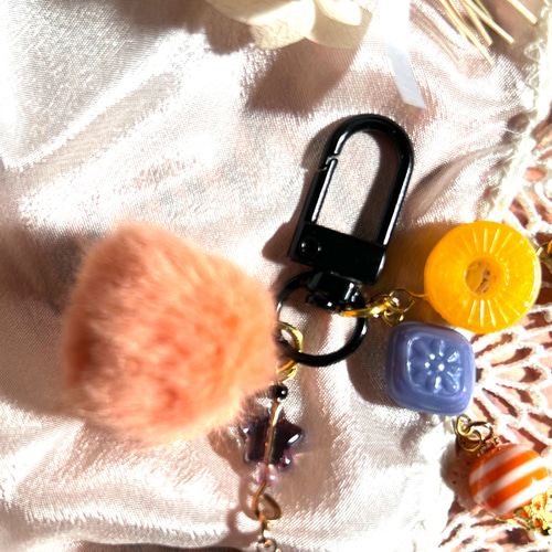 ☆ハロウィン☆】ドクロ ♥デビルくまちゃんシャカシャカキーホルダー  