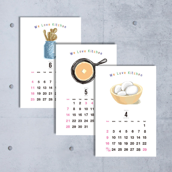 ポストカードキッチンカレンダー　12枚もの  2026年度 3枚目の画像