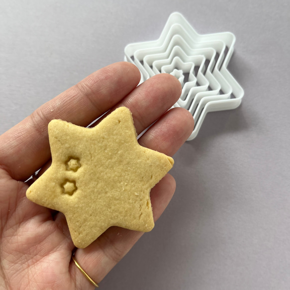星　6芒星　6連セット　【クッキー型】 3枚目の画像
