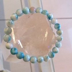 高品質 Larimar 手鍊 [BPnHA] 愛與和平念珠 8 毫米 多明尼加共和國製造 第2張的照片