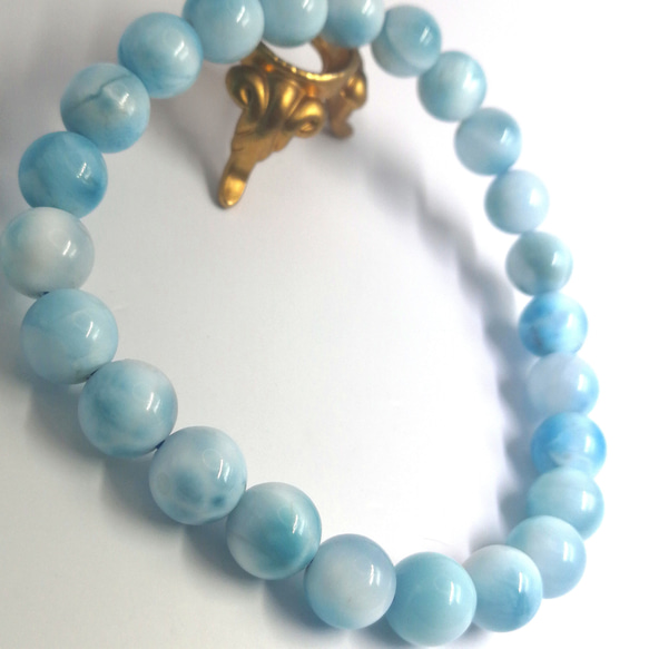 高品質 Larimar 手鍊 [BPnHA] 愛與和平念珠 8 毫米 多明尼加共和國製造 第5張的照片