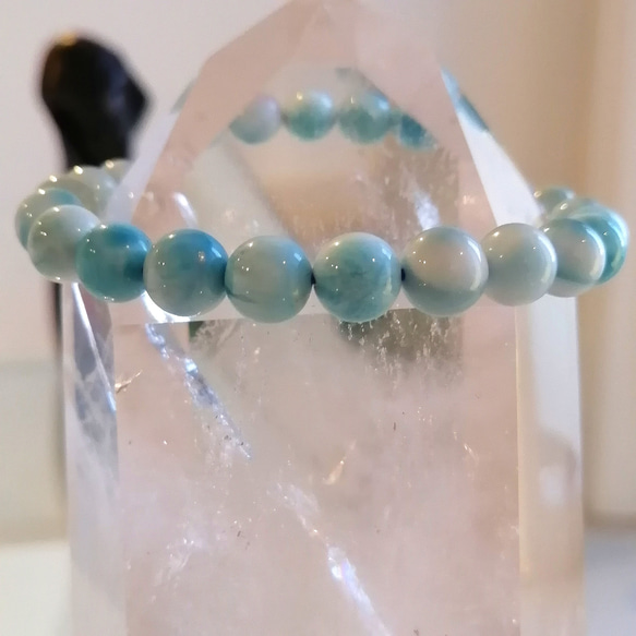 高品質 Larimar 手鍊 [BPnHA] 愛與和平念珠 8 毫米 多明尼加共和國製造 第10張的照片