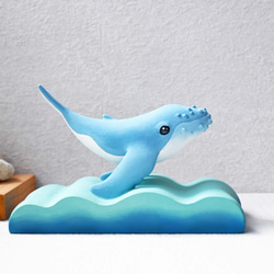 ザトウクジラ 大きな翼のクジラ 手作りの小さな木彫り 癒しの観賞用クジラの彫刻 1枚目の画像