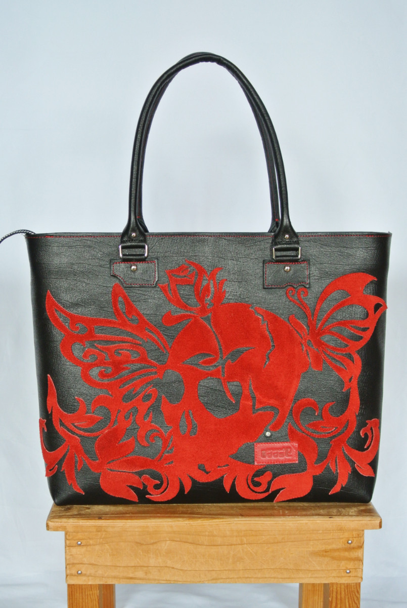 リアルスカルxバタフライ、トートバック。