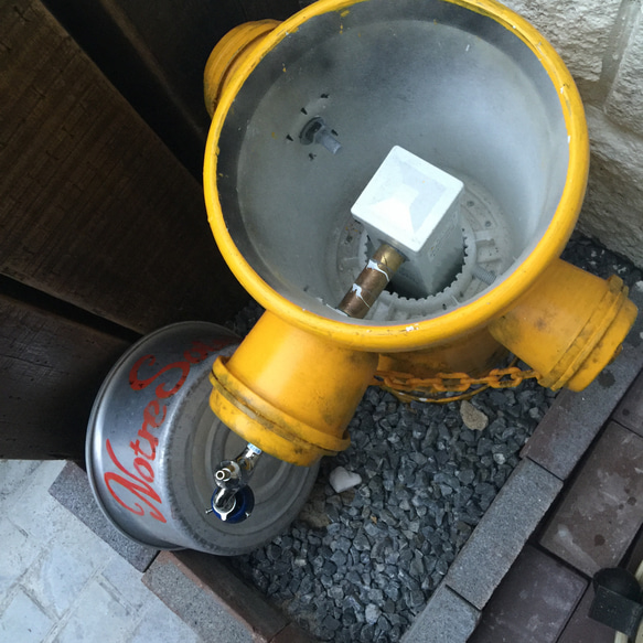 商標登録済みオリジナル消火栓風立錐水栓カバーベイジュエイジング^_^ 6枚目の画像