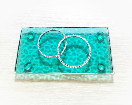 ラリマー 亀 さん 9匹 × ガラスのトレイ セット インテリア 置物 亀