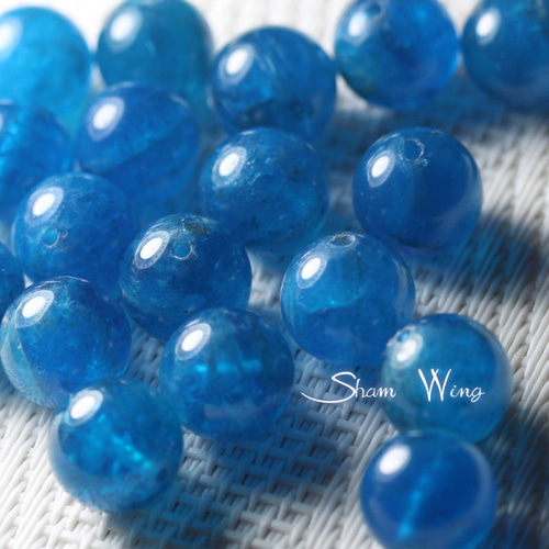 TumbleBlue】アパタイト☆天然石チャーム ブルーアパタイト フレイム型