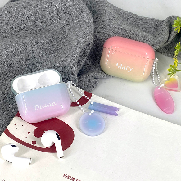 ITELINMON Airpods Proケース グラデーション ピンク ITELINMON