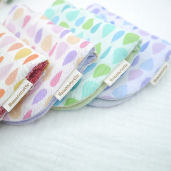 ふわもこハンカチ｜しずく-Raindrop-｜S・10×20cm｜ガーゼハンカチ｜敏感肌｜プチギフト｜誕生日 2枚目の画像
