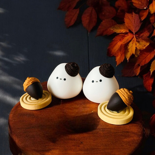 どんぐりコロコロシマエナガ その他置物 つぶ屋 通販 14781552｜Creema