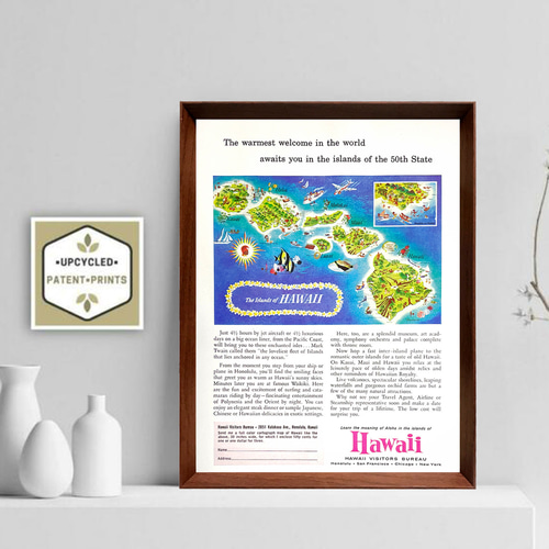 HAWAII ハワイ 1960年代 アメリカ ヴィンテージ 広告 額付