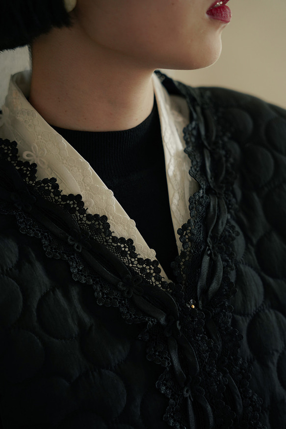 黑色 復古高領內搭毛衣 套頭修身針織衫 精紡客製紗線 細膩柔軟 第12張的照片