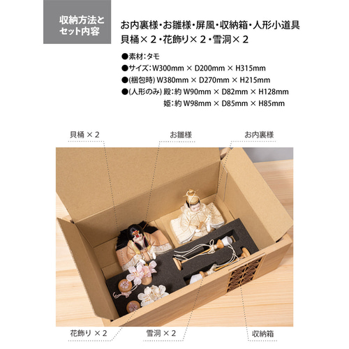 ことの木目込人形(3KT-0310)(つき) 麻の葉|収納ケース ことの木目込人形(3KT-0310)(つき) 麻の葉|収納ケース