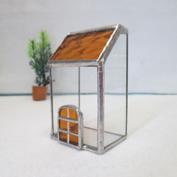 3　ガラスのおうち　ｽﾃﾝﾄﾞｸﾞﾗｽ　オレンジ屋根の家　ミニハウス　 9枚目の画像