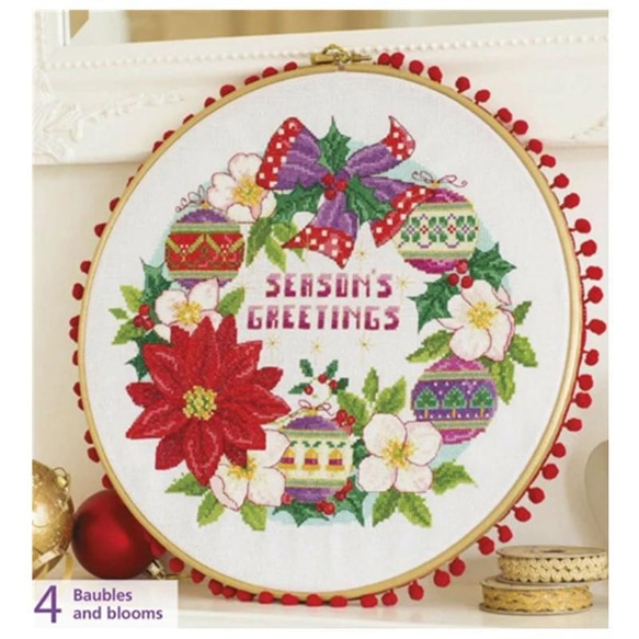 クロスステッチ完成品 クリスマス18ct 【公式通販】