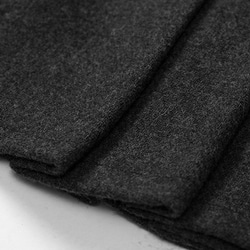 スモークグレー ウール30% 折り紙 ロングスカート 上品 シンプル 後ろウエストゴム 伸縮スカート 見えないファスナー 6枚目の画像