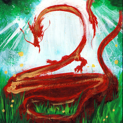 赤龍のポストカード（森林） 2枚目の画像