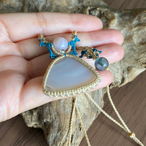 ♢売約済♢密かなる虹 イリスアゲート ペンダント 01 マクラメ