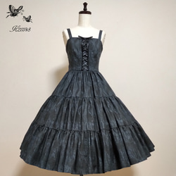 裾レースサンドレス(黒×青) ワンピース K211148 通販 13560679