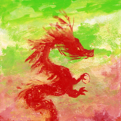 赤龍のポストカード（緑） 2枚目の画像