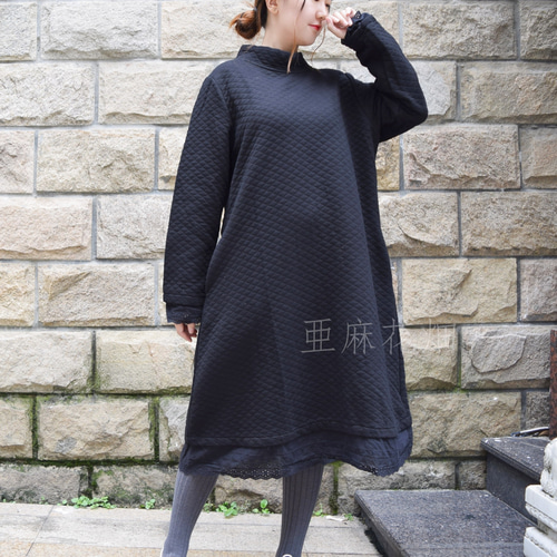 キルティング ワンピース キルティング ドレス 中綿 ワンピース 冬