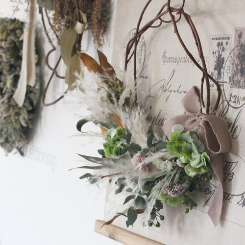 パンパスドライフラワーリース ドライフラワー petit chocolat 通販