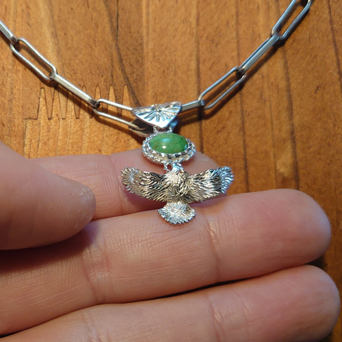 シルバー950:イーグル,ターコイズ ペンダントトップ ペンダントトップ