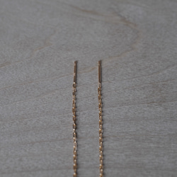 [送料無料] K18 American LAzuki chain earrings(E004,80mm) 2枚目の画像