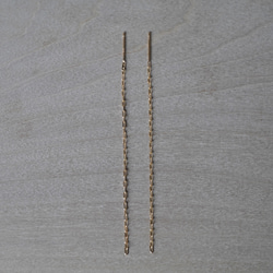 [送料無料] K18 American LAzuki chain earrings(E004,80mm) 1枚目の画像