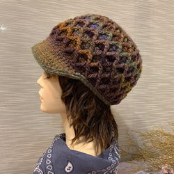 菱格棒球毛線帽。獨家設計中性毛帽。義大利線 第4張的照片
