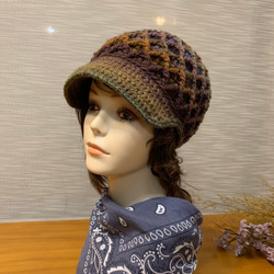 菱格棒球毛線帽。獨家設計中性毛帽。義大利線 第7張的照片