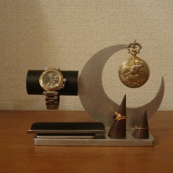 腕時計スタンド　懐中時計スタンド　ブラックトレイ＆リングスタンド未固定バージョン　受注製作 N15611 3枚目の画像