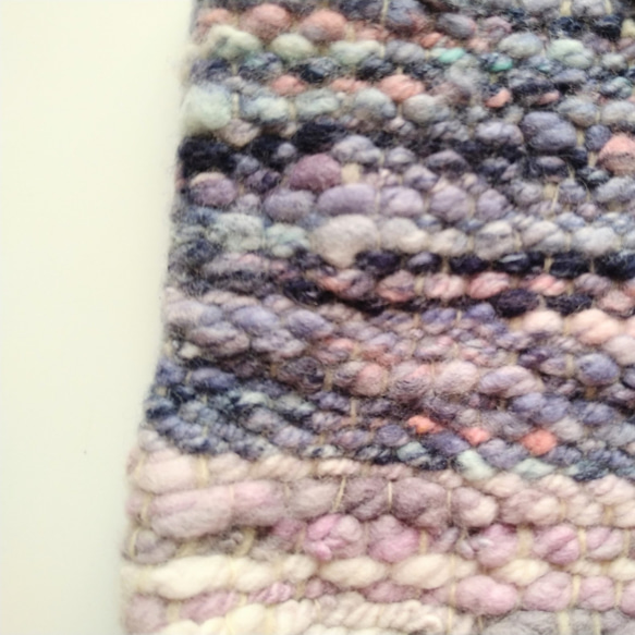 手紡ぎ糸の手織りスヌード　海のような青 5枚目の画像