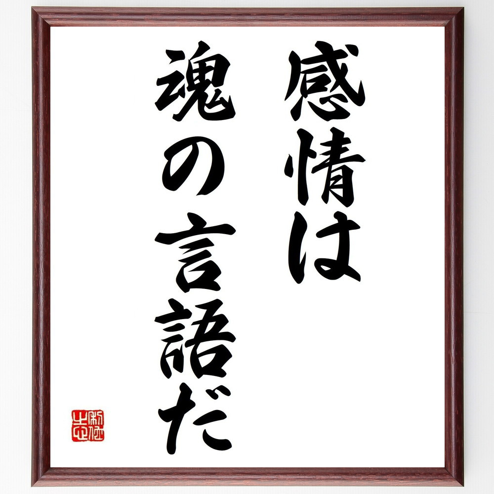 名言「感情は魂の言語だ」手書き書道色紙額／受注後の毛筆直筆（Y7001） 4,904円