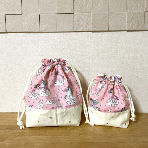 オーダー品】横入れお弁当袋 封筒型お弁当袋 ユニコーン 1 封筒型