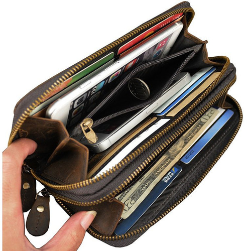 メンズ 長財布 本革 セカンドバッグ カード24枚収納 本革 ラウンドファスナー 大容量 財布 小銭入れ付き 4色 チェーン付き 4室 スマホ収納 紳士用 メンズ 長財布 本革 セカンドバッグ カード24枚収納 本革 ラウンド