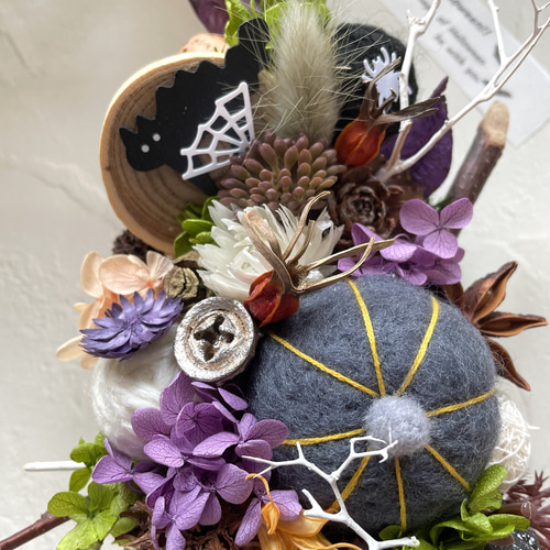 ハロウィンリース♪ HAPPYほうきリース ハロウィンスワッグ C