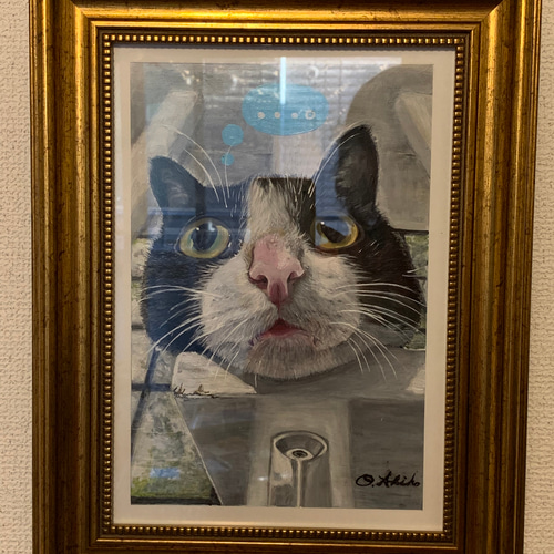 絵画　アクリル絵　額縁　キャンバス　猫 絵画 アクリル絵 額縁 キャンバス 猫
